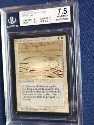 MTG ALPHA Circle of Protection White C W BGS 7.5 Near Mint 1993 - Image 1 of 2
