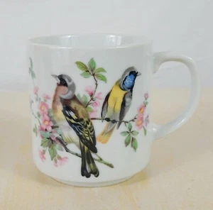 Vintage Bird Flower Coffee Tea Mug Made In Japan - Picture 1 of 6