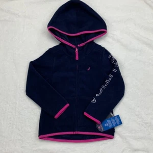 Nautica Little Girls Zip-up Polar Fleece Hoodie  Size 4 - Picture 1 of 8