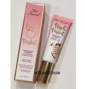 TOO FACED PEACH PERFECT COMFORT MATTE FOUNDATION MAKEUP 1.6 OZ / 48 ML F/S NIB - Picture 1 of 1