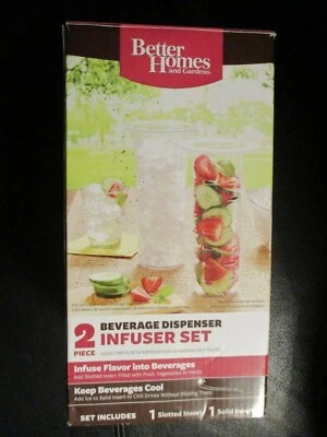 Better Homes and Gardens 2-piece Beverage Dispenser Infuser Set Fruit Tea Health - Image 1 of 3