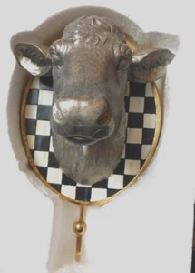 MACKENZIE-CHILDS COURTLY CHECK COUNTRY COW HOOK,NEW - Picture 1 of 2