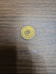 Gettone fiscale consumatori Oklahoma assegno vintage 5 per assistenza vecchiaia 1 moneta - Foto 1 di 4