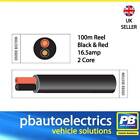 100m Black & Red Thin Wall 16.5amp 2 Core Auto Cable Round Twin BLK TW02/03.100