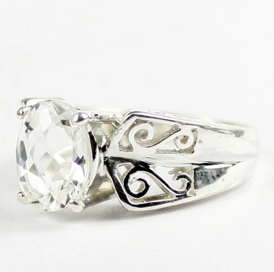 Silver Topaz, 925 Sterling Silver Ladies Ring-Handmade. SR281 - Image 1 of 4