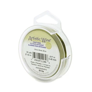 26 Gauge Olive Artistic Wire Tarnish Resistant Green Wire 30 Yards - Picture 1 of 1