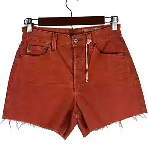 ADRIANO GOLDSCHMIED ALEXXIS HIGH-RISE CORDUROY SHORTS ORANGE NWT WOMEN'S 26 28 - Picture 1 of 18
