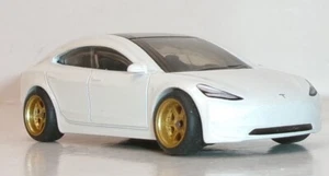 LOOSE 2024 MATCHBOX 1:64 WHITE TESLA MODEL 3 WHEEL SWAP REAL RIDERS - Picture 1 of 9