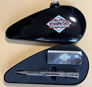 Harley Davidson x WATERMAN Silver metal Stripe Ballpoint Pen wz/Box&Manual Rare - Picture 1 of 9
