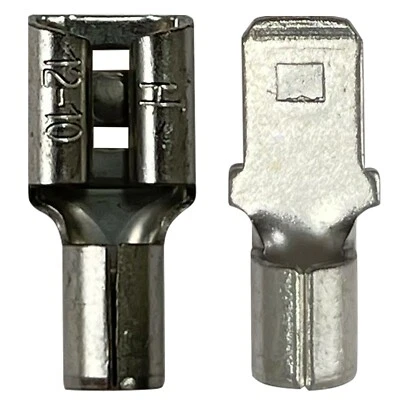 (200) Non Insulated Female & Male 12-10 AWG Quick Disconnect Connector 1/4" .250 - Image 1 of 4