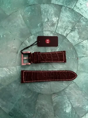 Mens  MICHELE BROWN 24MM ALLIGATOR WATCH BAND - $250 - NEW OLD STOCK - Image 1 of 3