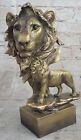 Grande statue abstraite tête de lion surréaliste buste bronzé sur base 10" de haut