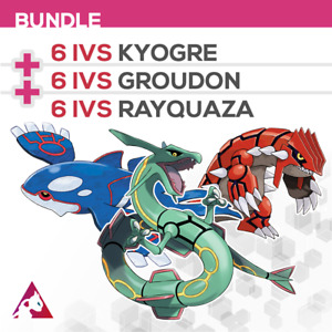 Pokémon Sword & Shield - 6 IVS KYOGRE + GROUDON + RAYQUAZA (LEGIT)