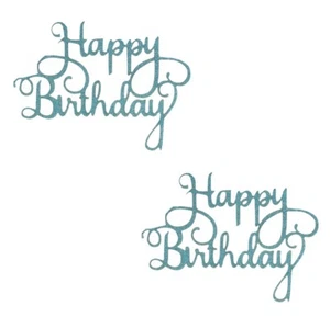 2 Pack Happy Birthday Cake Topper Birthday Party Event Glitter Decoration BLUE - Picture 1 of 4