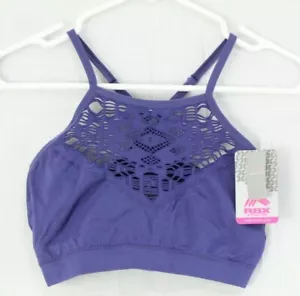 RBX Juniors Size S Active Racerback Crop Top Wirefree Sports Bra Purple NWT - Picture 1 of 6