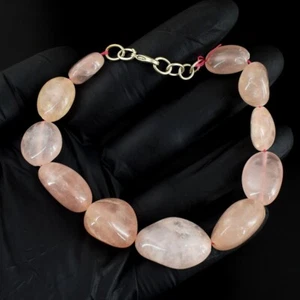 Superb Pattern Pink Rose Quartz 181.00 Cts Beaded Dazzling Bracelet VK 49 E680 - Picture 1 of 3