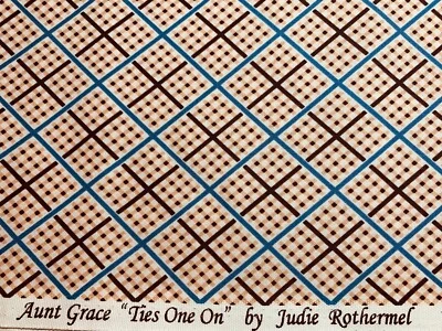 Aunt Grace TIES ONE ON Plaid Judie Rothermel Cotton Fabric Marcus OOP FQ - Image 1 of 4