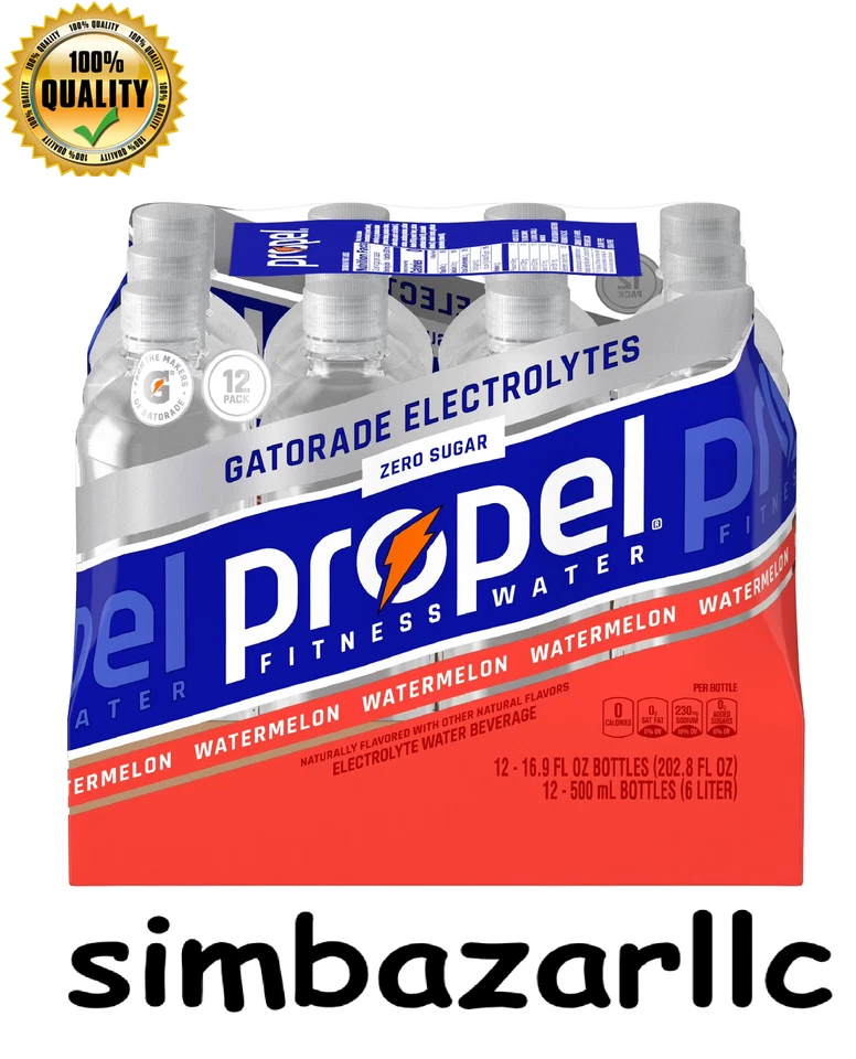 Propel Watermelon Electrolyte Water, Zero Sugar & Calories, 12 Pack 16.9 fl oz - Image 1 of 1