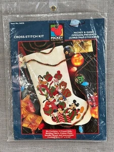 Mickey & Gang Opening Present Christmas Stocking Cross-Stitch Kit ~ Unused - Picture 1 of 12