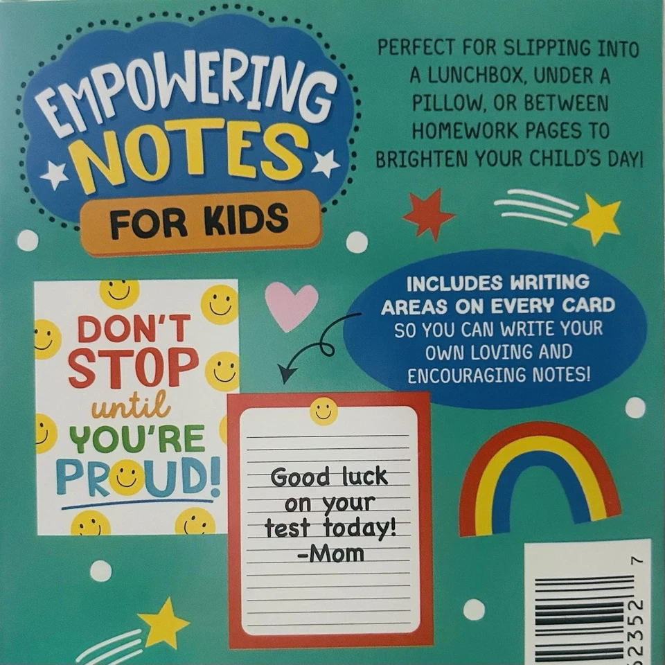 NUEVAS Notas Empoderadoras para Niños 36 Tarjetas de Fiambrera Positivas con Espacio de Escritura Foto 1 de 2