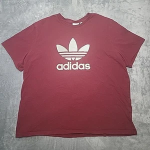 Adidas Shirt Men's Medium 2XL Red Short Sleeve Front Logo - Picture 1 of 9