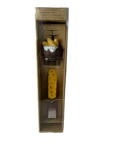 Cheese Button And Spreader Sheet - Bread, Basket And Cheese Design - New In Box - Bild 1 von 8