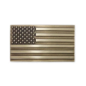 Fibbia per cintura bandiera americana in ottone massiccio con cintura made in USA (solo fibbia) - Foto 1 di 2