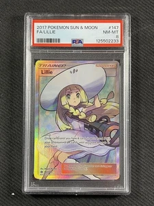 Pokémon Cards PSA 8 NM-MT Lillie Full Art Trainer S&M 2017 147/149 - Bild 1 von 2