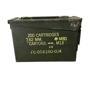 Caja de cartuchos excedente militar de colección - 200 munición vacía 7,62 mm M80/M13, metal - Imagen 1 de 15