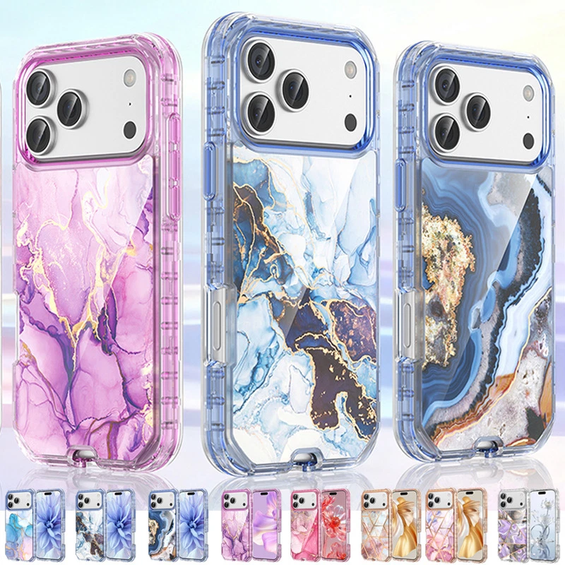 For iPhone 17 Pro Max 16 15 14 13 11 Luxury Marble Shockproof Rugged Case Cover - Image 1 of 4
