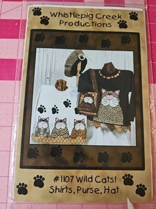 Whistlepig Creek WILD CATS Children's Shirts, Purse, Hat Pattern #1107 UNCUT  - Picture 1 of 1