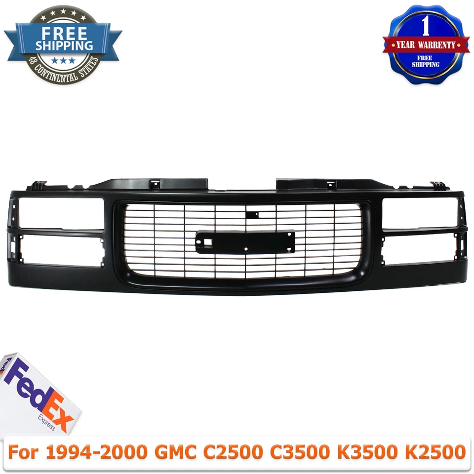 Grille Assembly Black For 1994-2000 GMC C2500 C3500 K3500 K2500 - Изображение 1 из 4