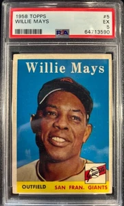 1958 Topps Willie Mays #5 PSA 5 San Francisco Giants HOF Baseball Card - Imagen 1 de 2