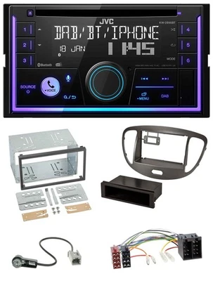 JVC MP3 USB 2DIN DAB Bluetooth CD Autoradio für Hyundai i10 2008-13 dunkelsilber - Bild 1 von 4