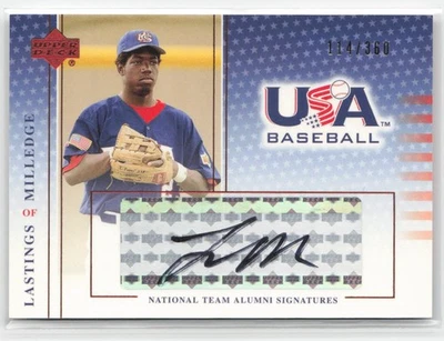 2005 Upper Deck EE. UU. Béisbol #LM Lastings Milledge Equipo Nacional Automático Negro/360 Foto 1 de 2