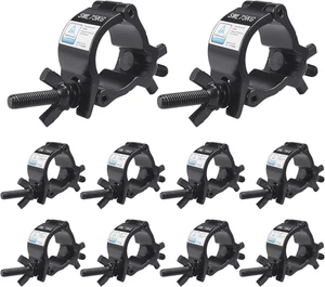 1-1/2" OD Morsetto Luce Stage Nero 10PCS Premium 1,4-1,6 Pollici Alluminio Piccolo... - Foto 1 di 9