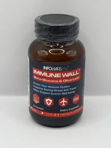 Infowars Life Immune Wall 30 Capsules Beta Glucans Olive Leaf Manufactured 2017 - Picture 1 of 6