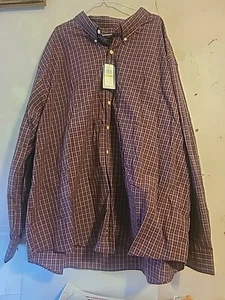 Camisa a cuadros Arrow 1851 Big Hamilton Poplins manga larga con botones, 4X - Imagen 1 de 4
