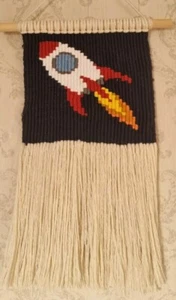 Macrame Pixel Art Tapestry kids room wall hanger - Picture 1 of 7