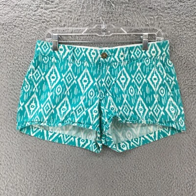 Pantalones Cortos Chinos Old Navy Para Mujer 4 Azul Algodón Tiro Medio Bolsillo Lateral Cremallera Mosca Informales Foto 1 de 4