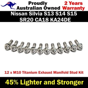 Titanium Exhaust Manifold Stud Kit For Nissan Silvia SR20/CA18 S13 S14 S15 - Picture 1 of 4