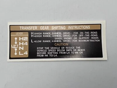 Calcomanía de instrucciones de transferencia para Toyota FJ40/70 senes Foto 1 de 3