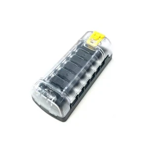 Soporte de fusible de hoja de 4 vías con tapa con clip para automóviles, barcos y furgonetas cámper 12 V 24 V - Imagen 1 de 2