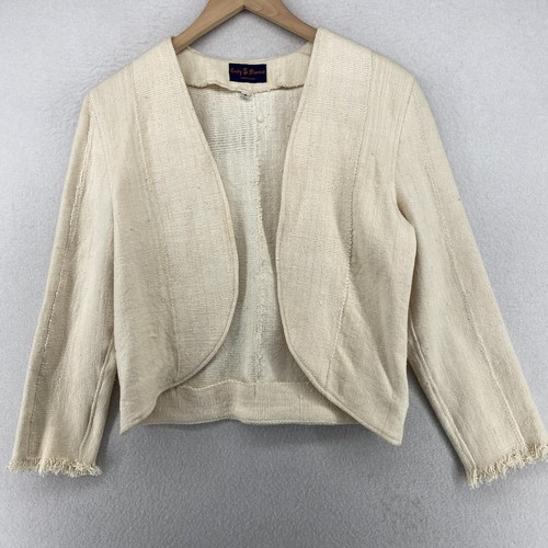 OFF WHITE EASY 5 PEZZI Giacca Donna S Tela Aperta Frontale Frange Cotone Off White USA