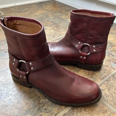 Frye Phillip Harness Veronica Womans Leather Ankle Boots 9B Runs Narrow READ - Image 1 of 4