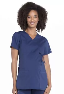 Scrubs Cherokee Workwear Maternity Mock Wrap Top WW685 NAV Navy Free Shipping - Picture 1 of 1