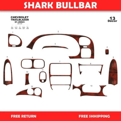 Chevrolet Trailblazer 2002-2007 шт. 13 комплект отделки салона приборной панели дерево - Изображение 1 из 4