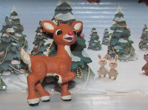 Rudolph The Red Nosed Reindeer Figure from Rankin and Bass Movie Cover
