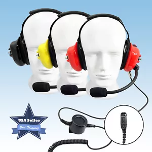 Noise Canceling Headset w/ PTT Mic for Motorola Radios APX900, MTP850S, XPR7500 - Picture 1 of 16