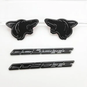 Black Howling Coyote 5.0 Emblems 4pc Fits 15-23 Mustang, F150, Coyote Swap - Picture 1 of 4